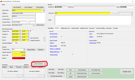 Prohire - Add charges to a booking